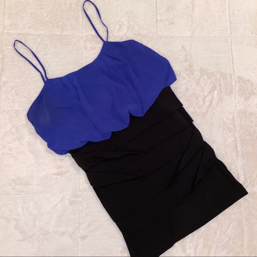 Sexy black & blue mini dress